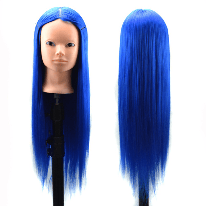 Hair Training Mannequin Head High Temperature Fiber Salon Model with Clamp Practice Braided Hair - Trendha