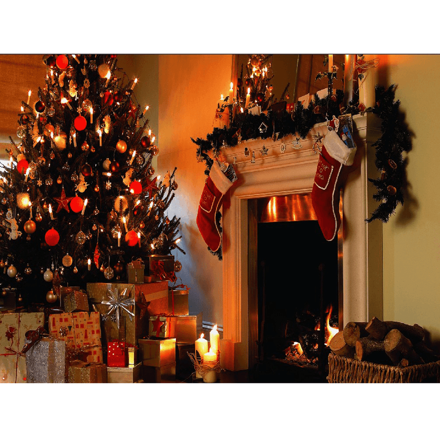 1.5*2M Fireplace Christmas Photography Background Cloth Backdrops Decoration Toys - Trendha