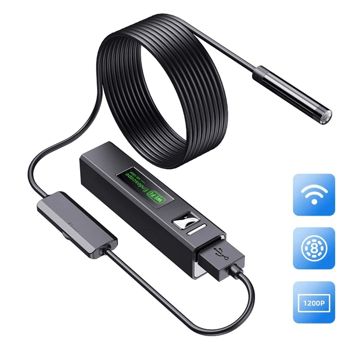 Wireless Endoscope Camera Wifi 1200P HD Borescope Inspection Camera IP68 Waterproof Snake Camera for Iphone Android for Inspecting Motor Engine Sewer Pipe Vehicle - Trendha