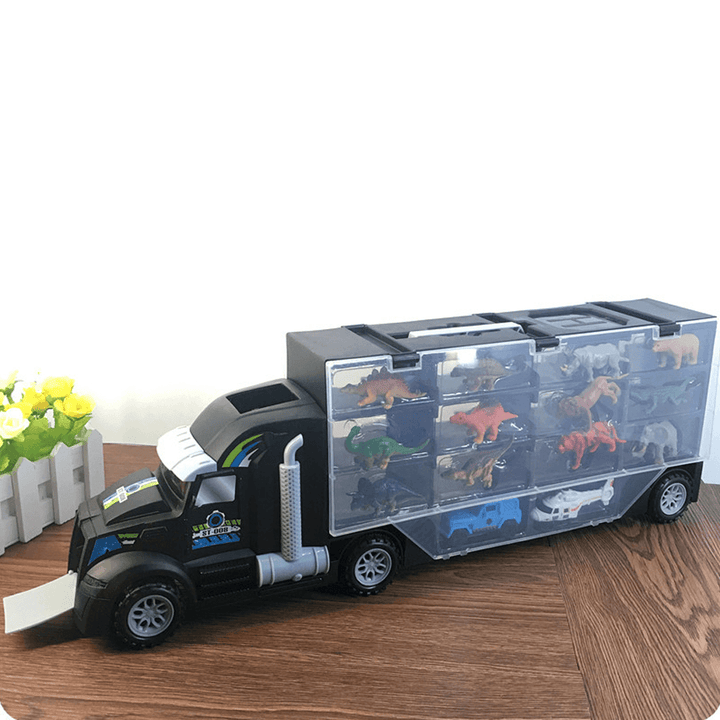 15 Pcs Simulation Tractor Interesting Animal Dinosaur Transporter Car Door Openable Diecast Model Toy for Kids Gift - Trendha