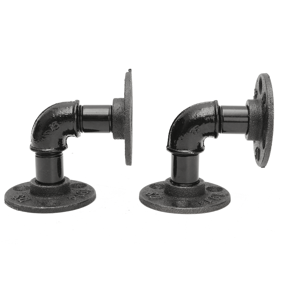 2Pcs Vintage Country Style Pipe Shelf Bracket Stand Holder for Industrial Steampunk DIY Home Decor - Trendha