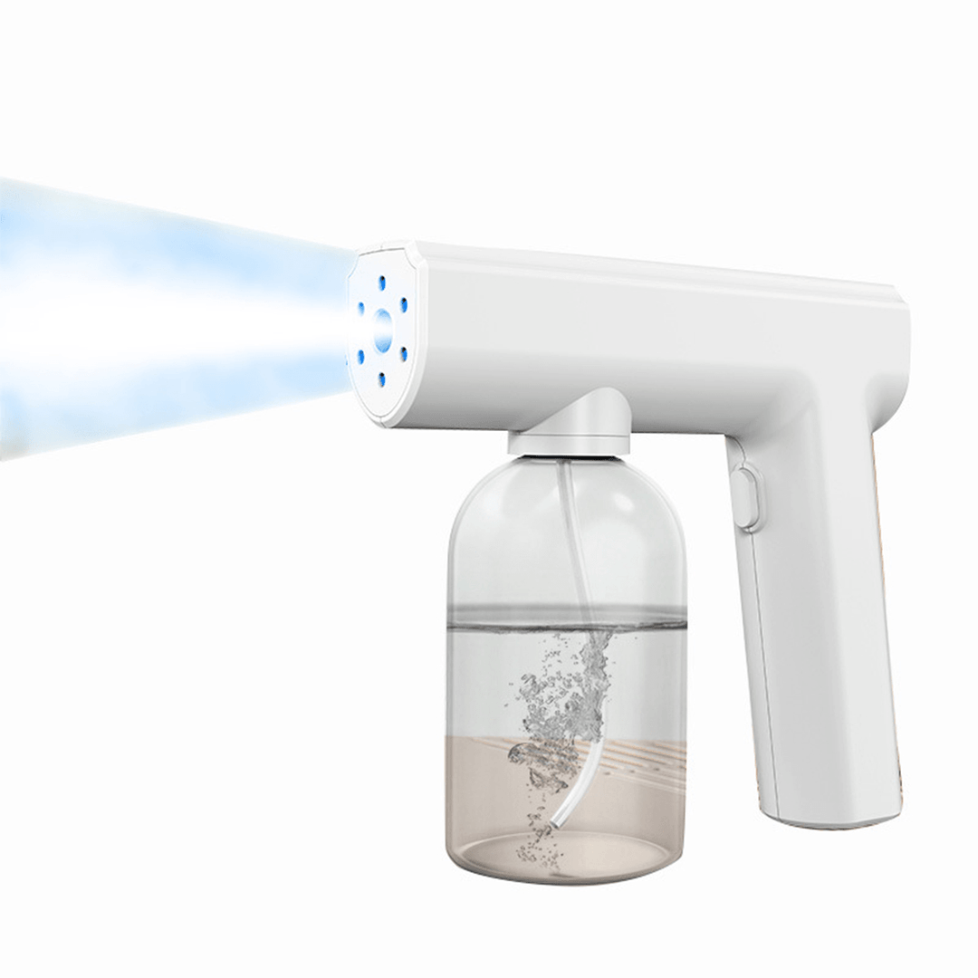 300Ml USB Blue Light Sprayer Hosehold Electric Sprayer Tool Portable Nano Disinfectant Spray Atomizer - Trendha