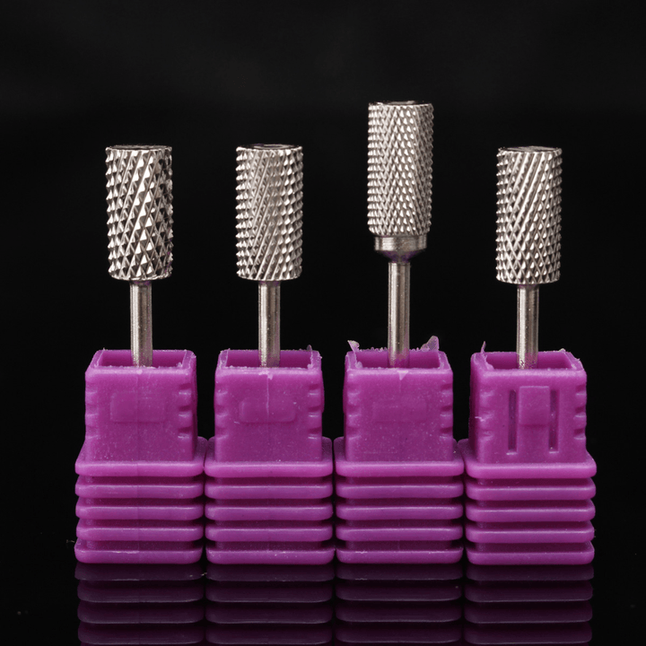 4Pcs Electric Carbide Nail File Drill Bits Kit Polish Cylindrical Manicure Tools - Trendha
