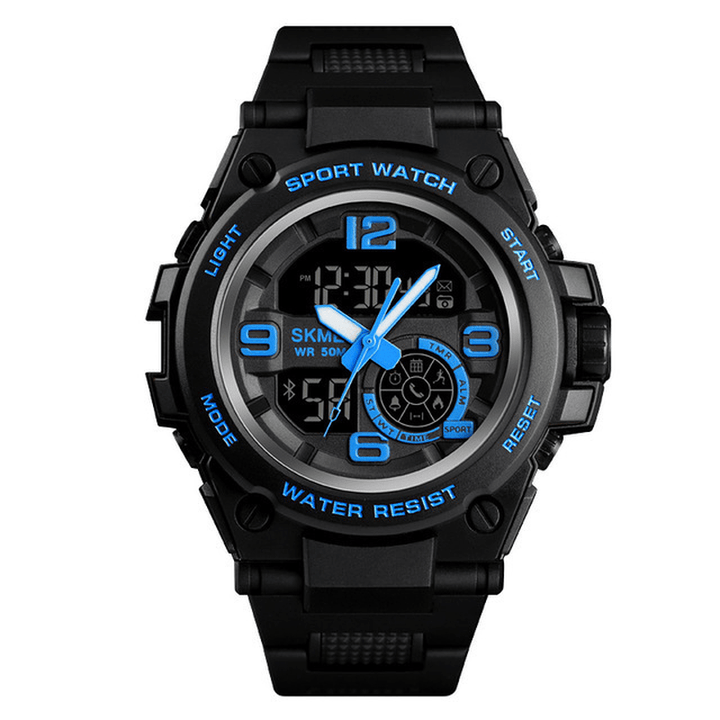SKMEI 1517 Distance Call Message Reminder 5ATM Remote Camera Luminous Dual Display Digital Watch Smart Watch - Trendha