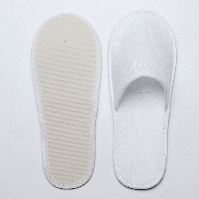 1Pair Closed Toe White Disposable Hotel Slippers SPA Slippers - Trendha