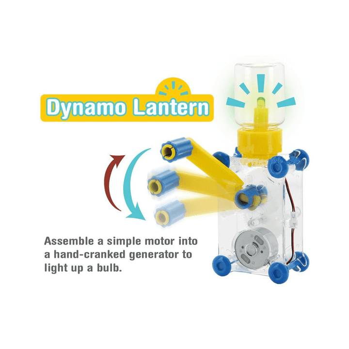 ODEV Dynamo Lantern Educational STEM Building Toy Manual Crank Generator Cranked Power Hand Dynamo - Trendha