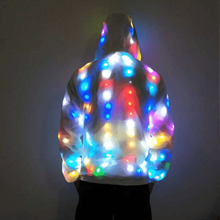 Colorful Leds Halloween Party Light Abrigo Chaqueta Cool Clothing Dance Coat - Trendha