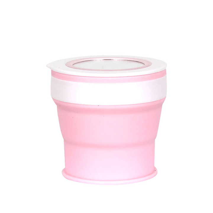 280ML Large-Capacity Folding Water Cup Silicone Material with Makeup Mirrors - Trendha