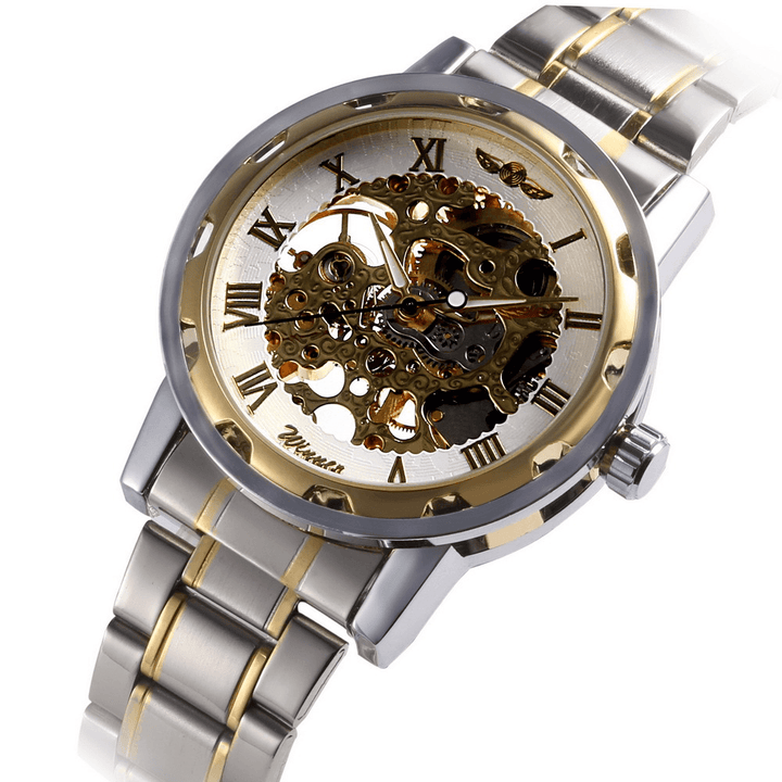 Business Skeleton Dial Steel Band Waterproof Men Automatic Mechanical Watch Wristwatch - Trendha