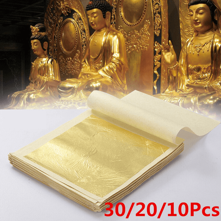10Pcs Imitation Gold Foil Sheets for Arts Gilding Crafting Decoration DIY - Trendha