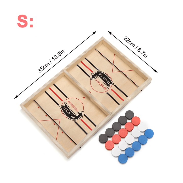 Wooden Chess Bouncing Hockey Puzzle Two-Player Parent-Kid Interactive Board Game Set Educational Toy for Leisure Picnic Family Activity - Trendha