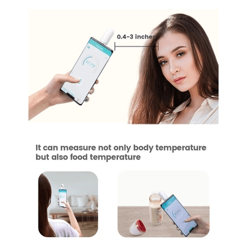 Thermodock Non-Contact Contactless Smart IR Infrared Sensor Forehead Body/Object Thermometer Replacement for OTG Function Android System with APP Control - Trendha