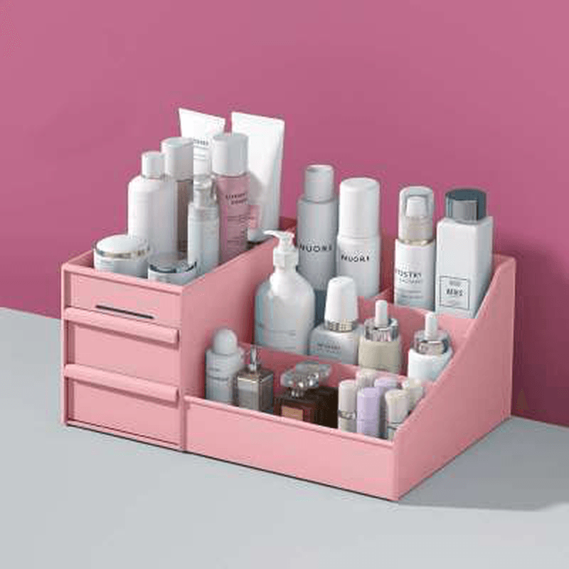 Large Capacity Cosmetic Organizer Storage Box Drawer Dressing Table Skin Care Rack House Container Sundries Makeup Organizer - Trendha