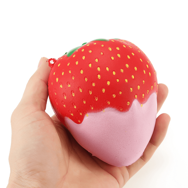 Yunxin Squishy Strawberry with Jam Jumbo 10Cm Soft Slow Rising with Packaging Collection Gift Decor - Trendha