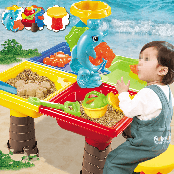 Sand and Water Table Sandpit Indoor Outdoor Beach Kids Children Play Toy Set - Trendha