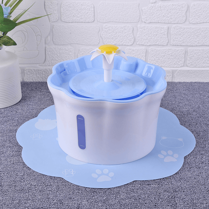 Automatic Pet Drinking Fountain 2.6L DC5V USB Charging Lily Shape-With/Without Mat - Trendha