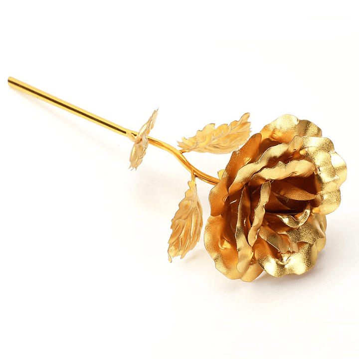 24K Gold Foil Sheets Artificial Rose Flower Birthday Thanksgiving Day Decoration Gift - Trendha