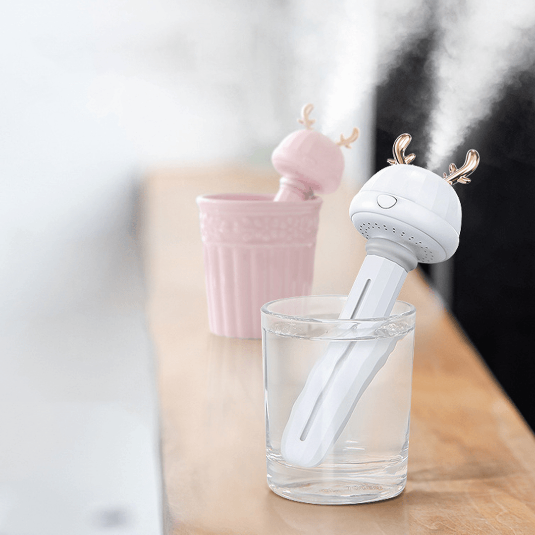 Portable Air Humidifier Purifier Mini Deer Rabbit Detach Bottle Aroma Diffuser Mist Maker for Home Office - Trendha