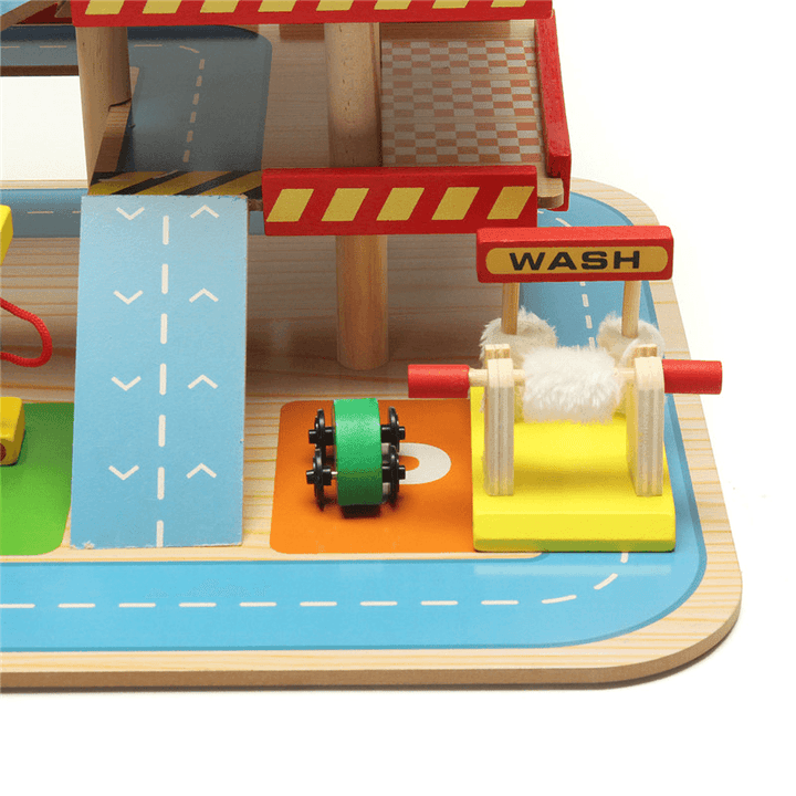 Assembling Simulation Large Stereo Three Layer Wooden Car Parking Lot Track Set for Kids Toys Gift - Trendha