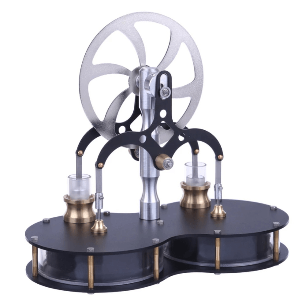 Peanut Shaped Stirling Double Cylinder Low Temperature Difference Engine Model Educational Toy - Trendha