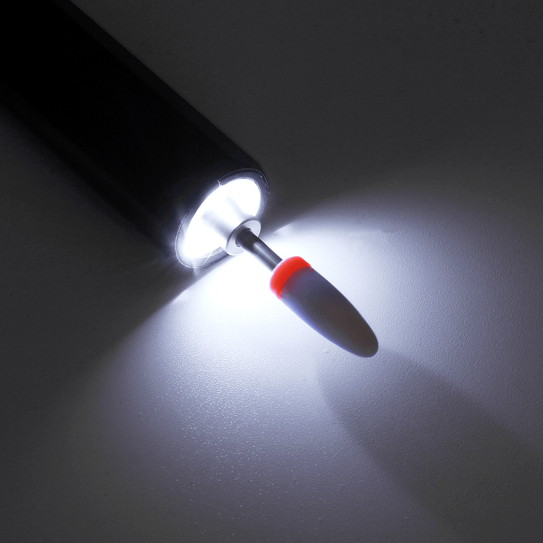 USB DC5V Mini Portable Electric Nail Polisher LED Pen Drill Polishing Nail Drill Machine - Trendha