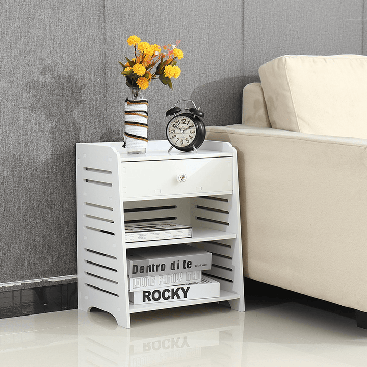 3Layer White Nightstand Storage End Side Bedside Table Cabinet Organizer File Holder Bedroom Office - Trendha