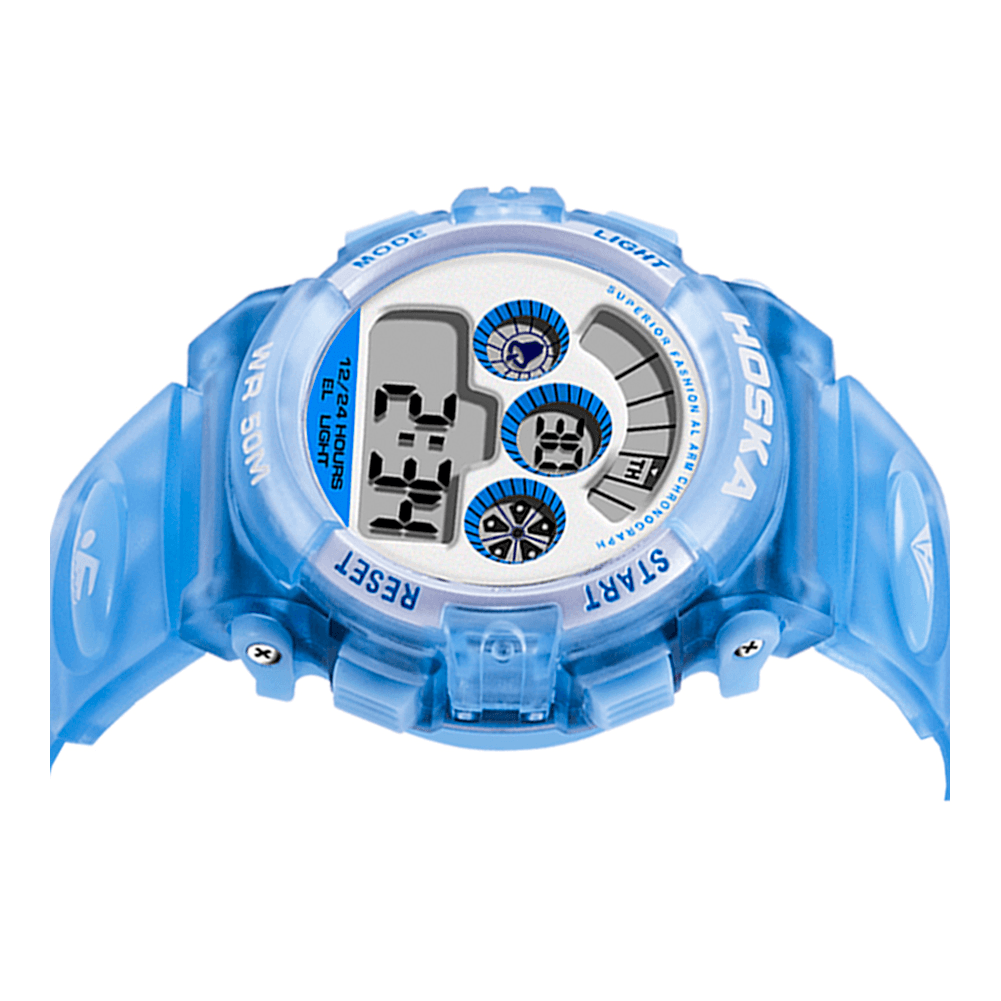 HOSKAS H001S Fresh Pink Blue Color Waterproof Fashion Style Kids Watch Couple Digital Watch - Trendha