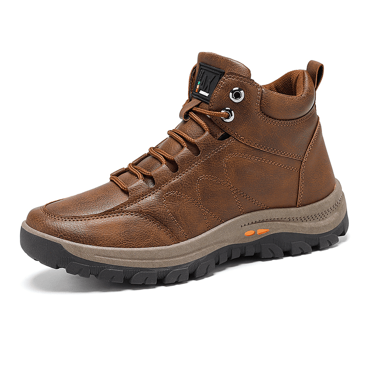 Men Outdoor Waterproof Comfy Slip Resistant Casual Sport Hiking Boots - Trendha