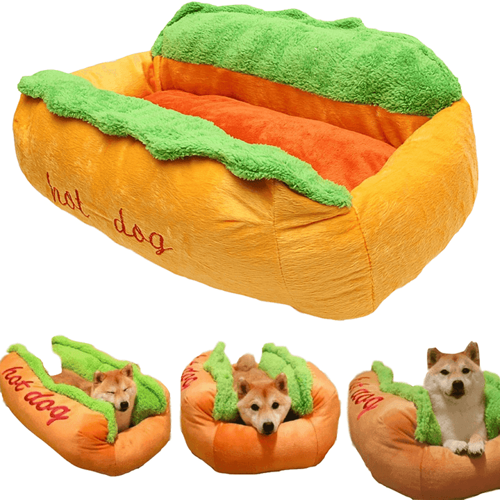 Hot Dog Shape Pet Mattress Puppy Cat Soft and Dirty Pet Bed S Lsize - Trendha