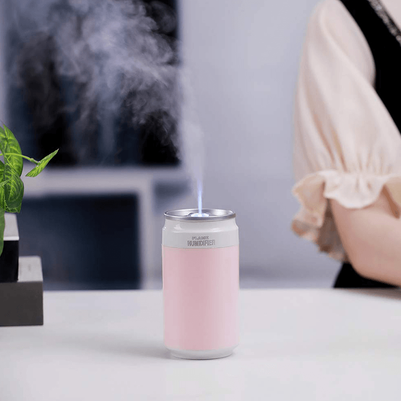 Portable USB Humidifier Special Can Shape with Flame Lamp for Desk Travel Office Car and Bedroom - Trendha