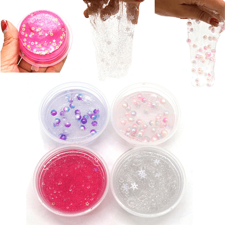 4PCS Kiibru Slime Pearl Star Glitter Simulated Crystal Mud Jelly Plasticine Stress Relief Gift Toy - Trendha