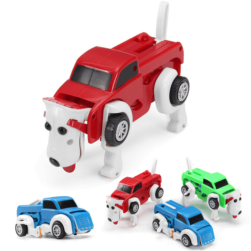 Automatic Transformation Dog Car Vehicle Clockwork Winding up for Kids Christmas Deformation Gift - Trendha