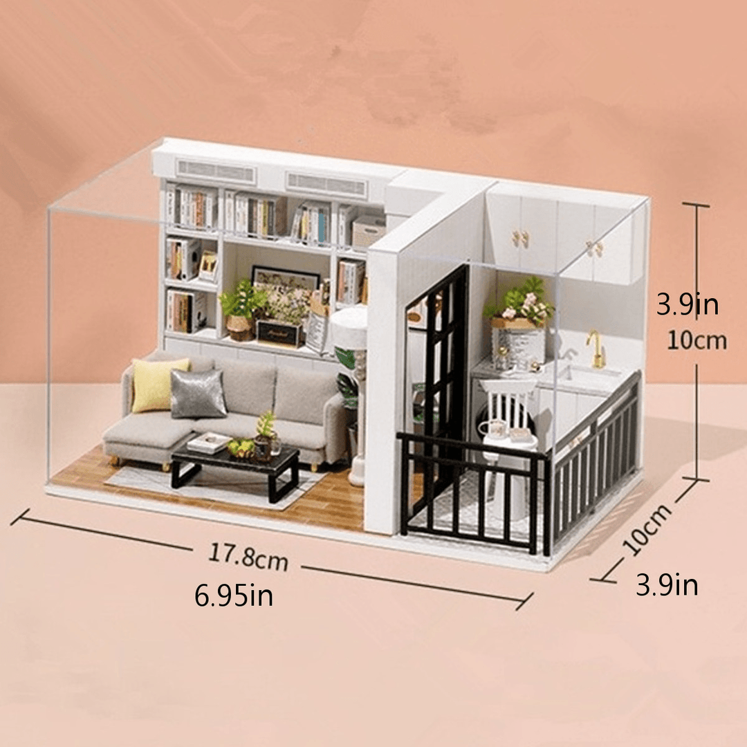 1:32 DIY Doll House Handmade Wooden Doll House Toy for Kids Birthday Gift Home Decoration Collection - Trendha