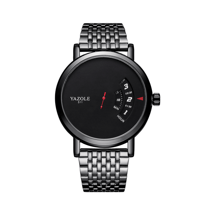 YAZOLE 509 510 511 Unique Design Men Wrist Watch Full Steel Business Style Creative Quartz Watch - Trendha