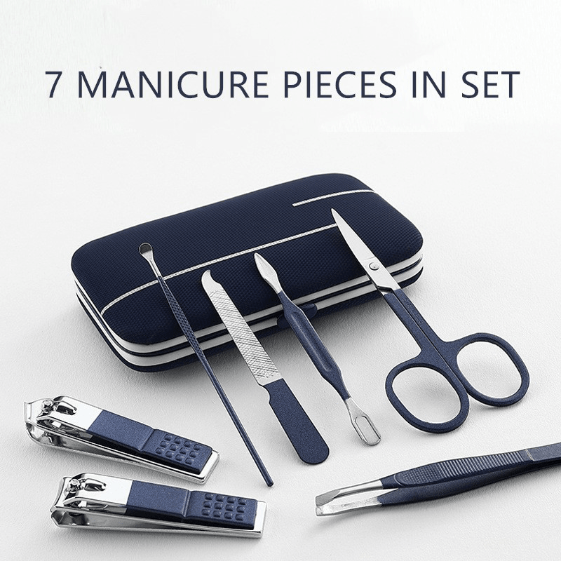 Blue Manicure Tools Set Pro Max Stainless Steel Professional Nail Clipper Kit of Pedicure Paronychia Nippers Trimmer Cutters - Trendha