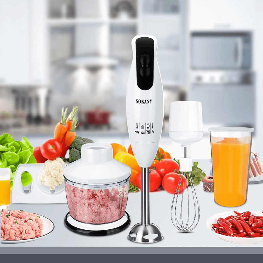 600W Portable Electric Blender Stick Whisk Juicer Mixer Handheld Vegetable Meat Grinder Food Chopper - Trendha