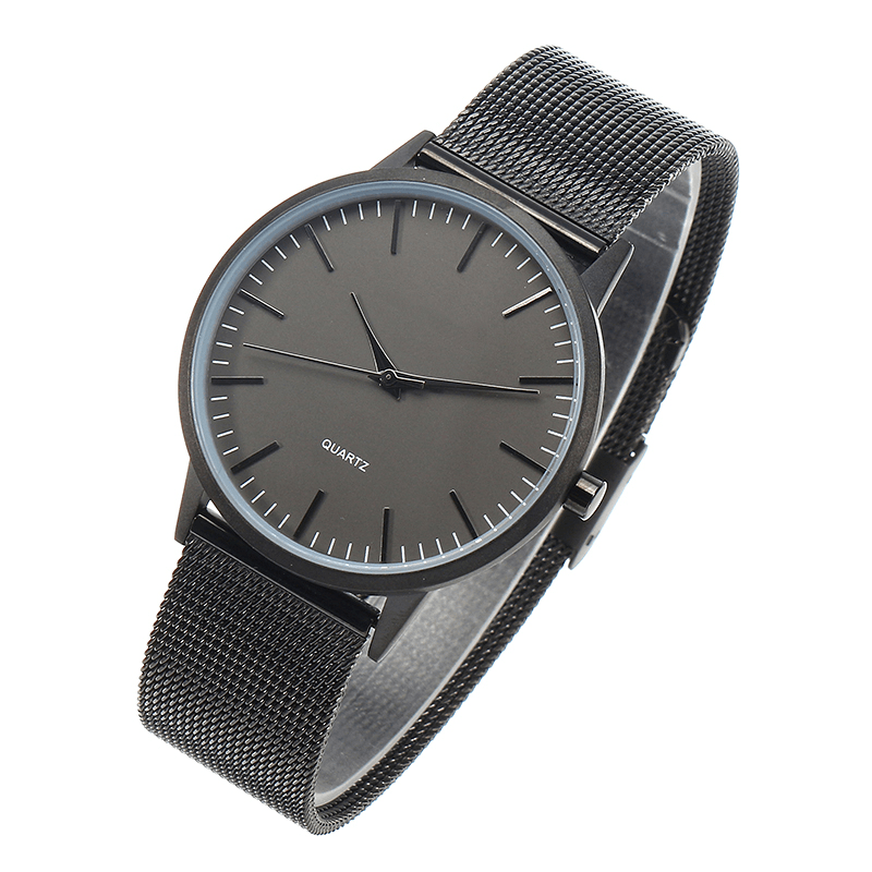 CRRJU Ultra Thin Men Watches Stainless Steel Mesh Strap Business Casual Gold Men Watches - Trendha