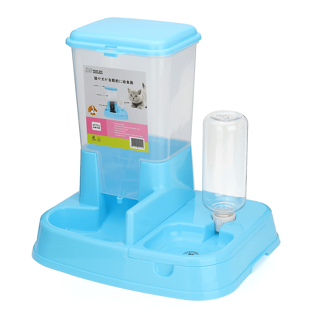 Pet Cat Dog Automatic Water Drinker Dispenser Food Feeder Dish Bowl Bottle Pet Bowl - Trendha