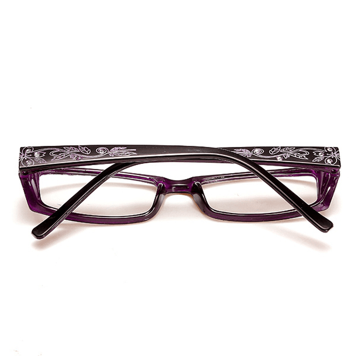Purple Female Diamond Flower Frame Presbyopic Reading Glasses Eyeglasseess 1.0 1.5 2.0 2.5 3.0 3.5 - Trendha