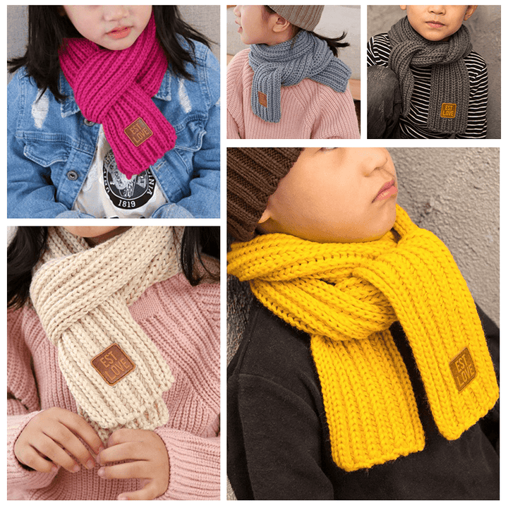 Scarves Collar Fashion Children'S Knitted Scarf Kids Boys Girls Winter Autumn Soft Neck Warmer - Trendha