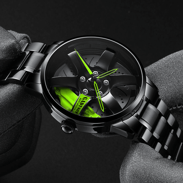 CADYSON A0908 3D Dial Design Fashionable Men Wrist Watch Full Steel Band Quartz Watch - Trendha