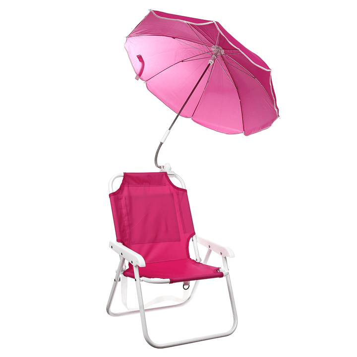 Outdoor Child Beach Chair Folding Chair with Umbrella and behind Pocket - Trendha