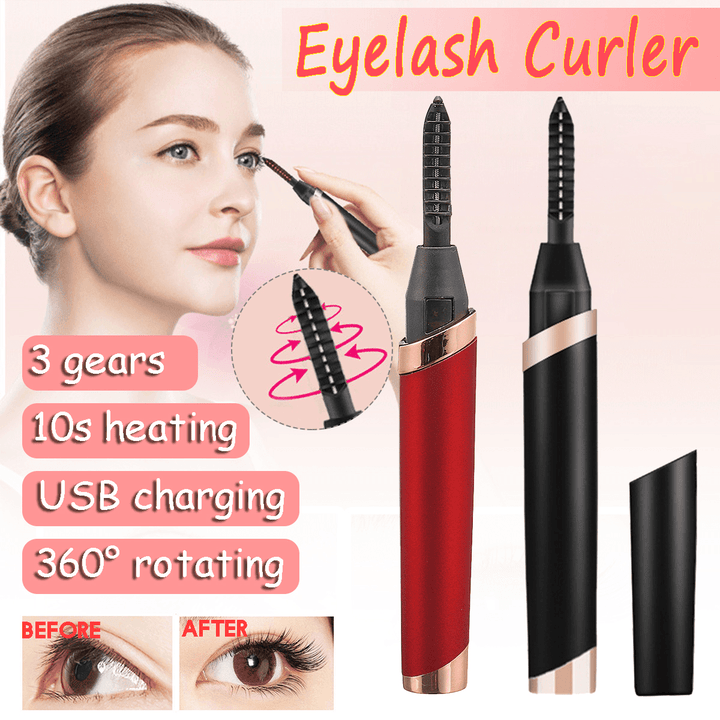 Electric Heated Eyelash Curler Quick Heating Long Lasting Curled Eyelashes Painless Curved Beauty Make up Tool - Trendha