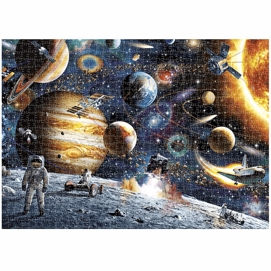 1000 Pieces Space Traveler DIY Assembly Jigsaw Puzzles Landscape Picture Educational Games Toy for Adults Children Pretty Gift - Trendha