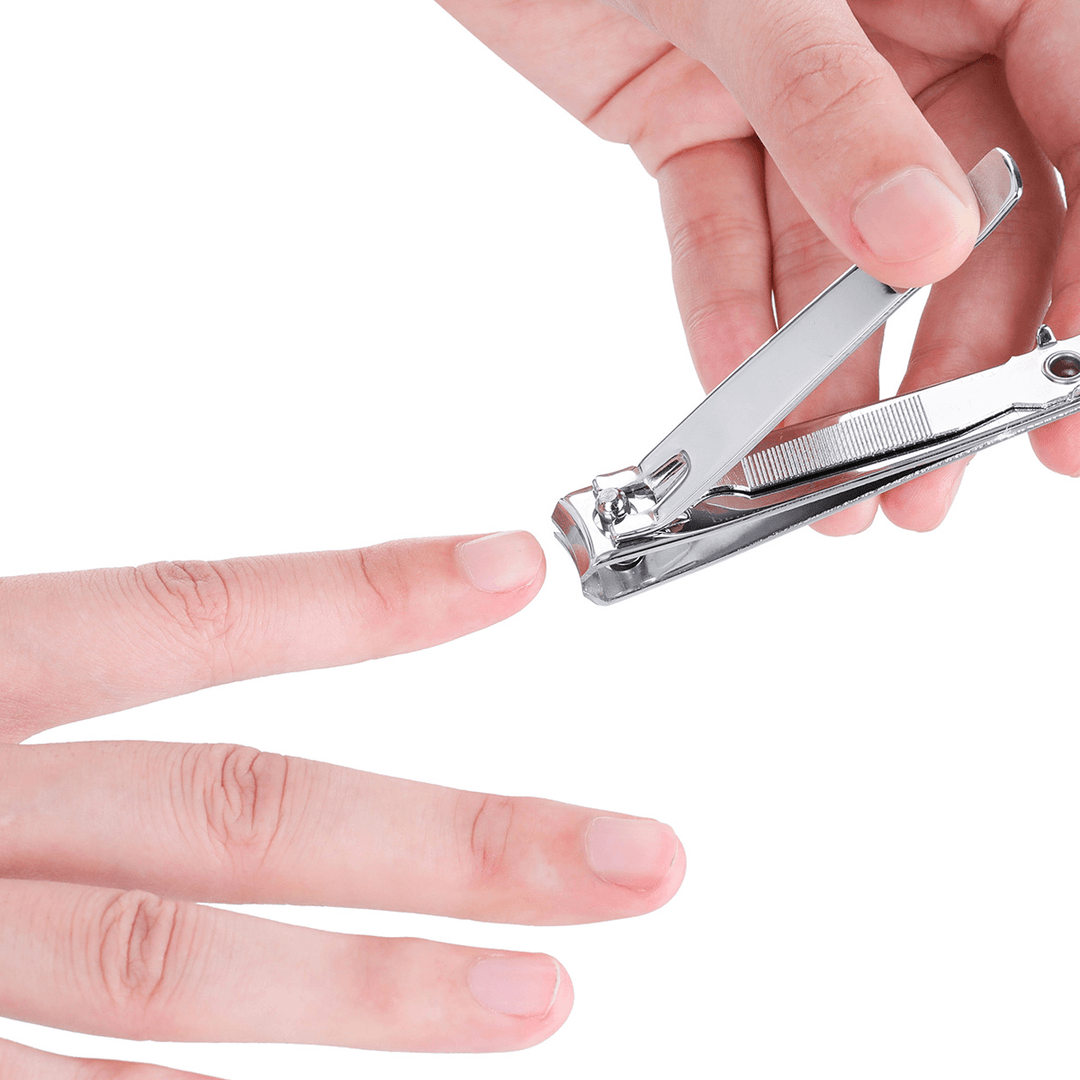DRILLPRO Professional Stainless Steel Fingernail Toenail Nail Clipper Cutters Silver Tone - Trendha