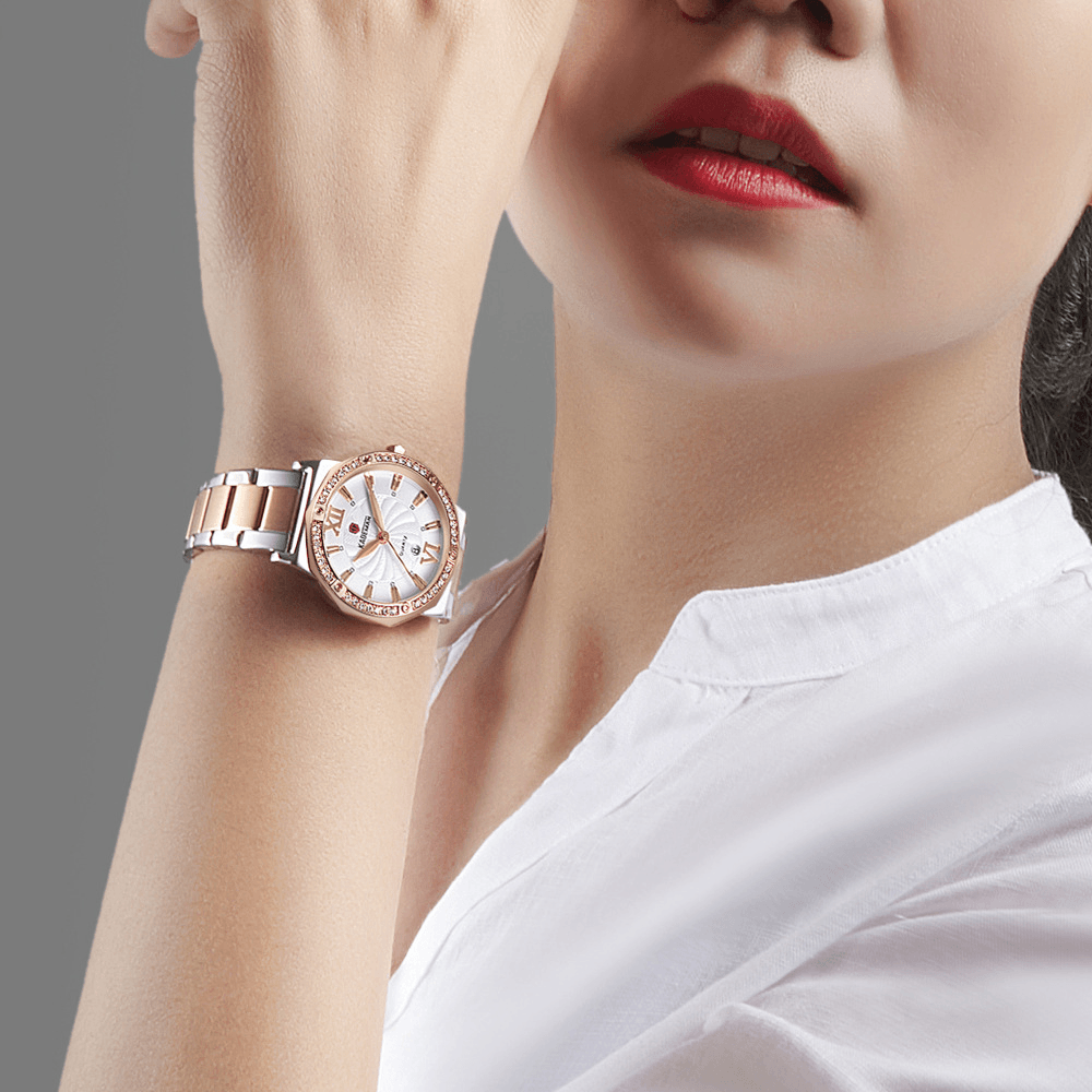 KADEMAN 829 Casual Female Watch 3ATM Waterproof Date Display Elegant Crystal Quartz Watch - Trendha