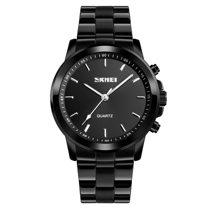 SKMEI 1324 Business Style Smart Quartz Watch Call Remind SOS Sleep Monitor Full Steel Smart Watch - Trendha