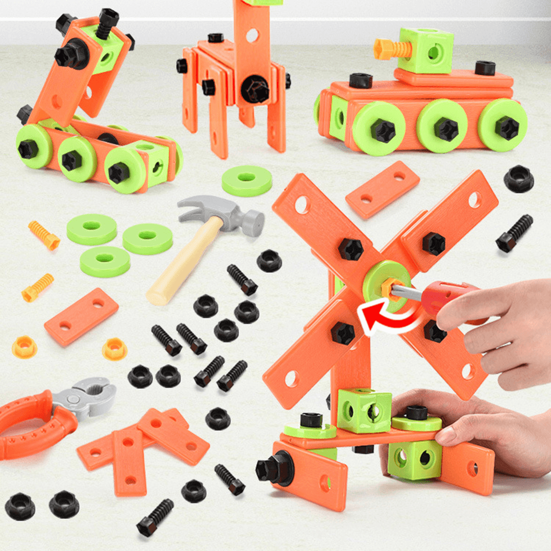 13/72Pcs 3D Puzzle DIY Asassembly Screwing Blocks Repair Tool Kit Educational Toy for Kids Gift - Trendha