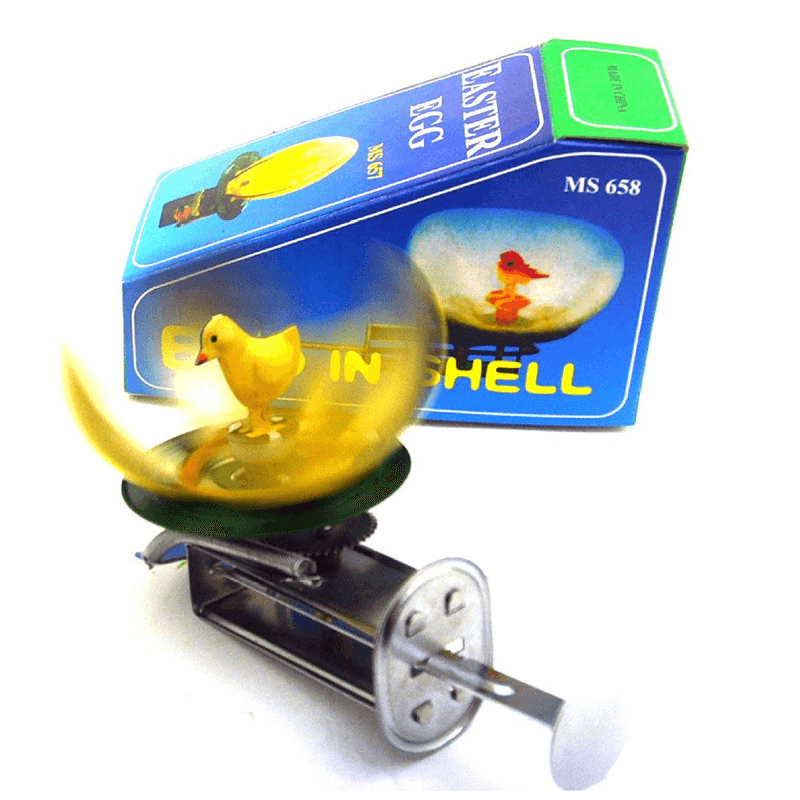 Classic Vintage Little Chicken Shell Nostalgic Adult Collection Wind up Kids Children Tin Toys - Trendha