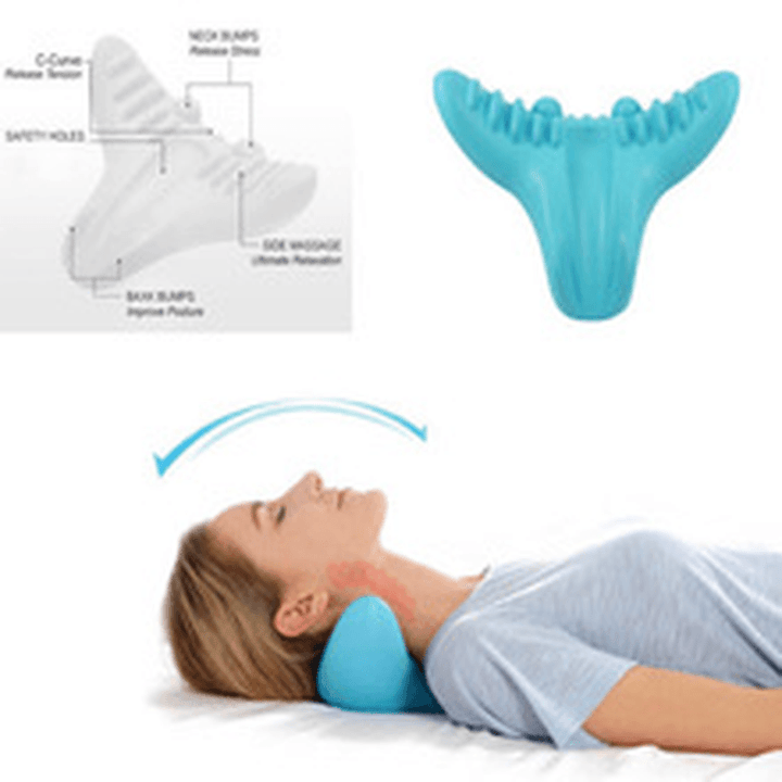 Neck Massager Relaxation Pillow Portable Gravity Acupressure Massage Pillow Neck Cervical Shoulder Pain Relief Tool - Trendha